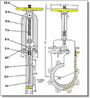 Pnömatik İşletilen Bıçak Kapı Valfi WCB SS304 Pnömatik silindir Hava Kontrolü Çift flange lug Bıçak Kapı Valfi
